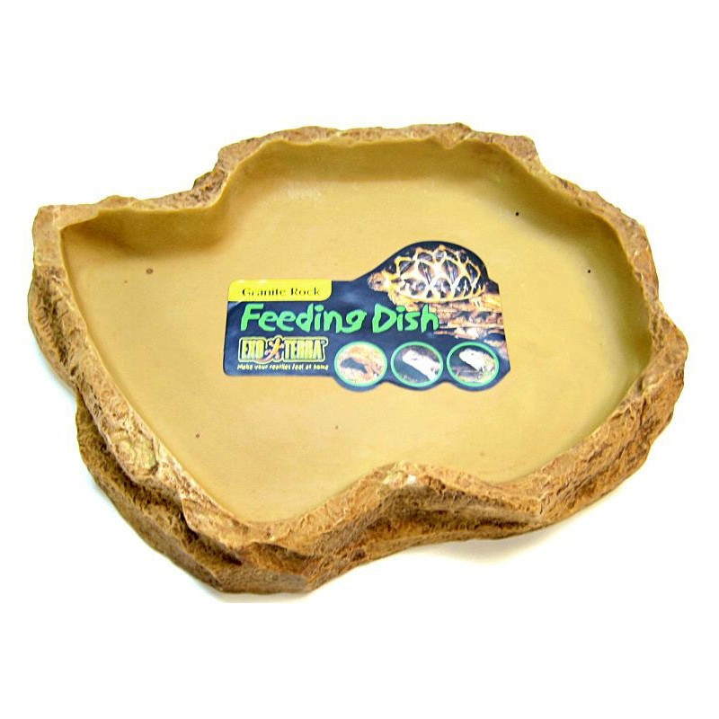 Another example of a standard reptile dish. Designed to look like a rock pool.