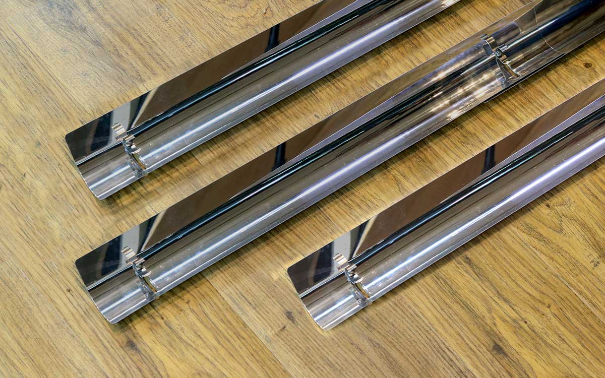 Three UV reflectors for different sizes of UV bulbs