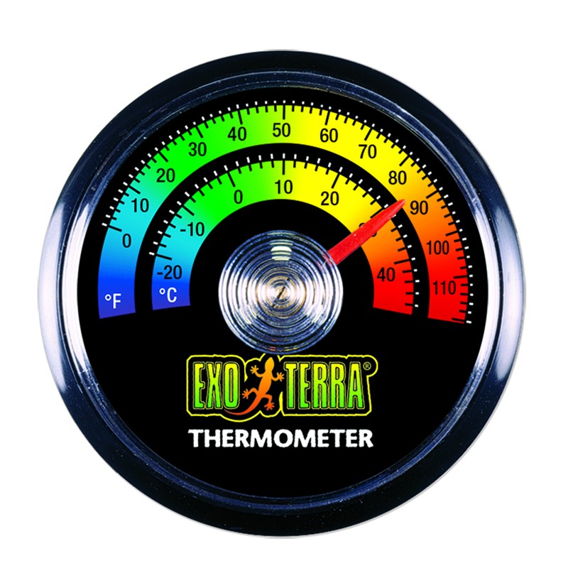 A stick on ExoTerra thermonmeter.